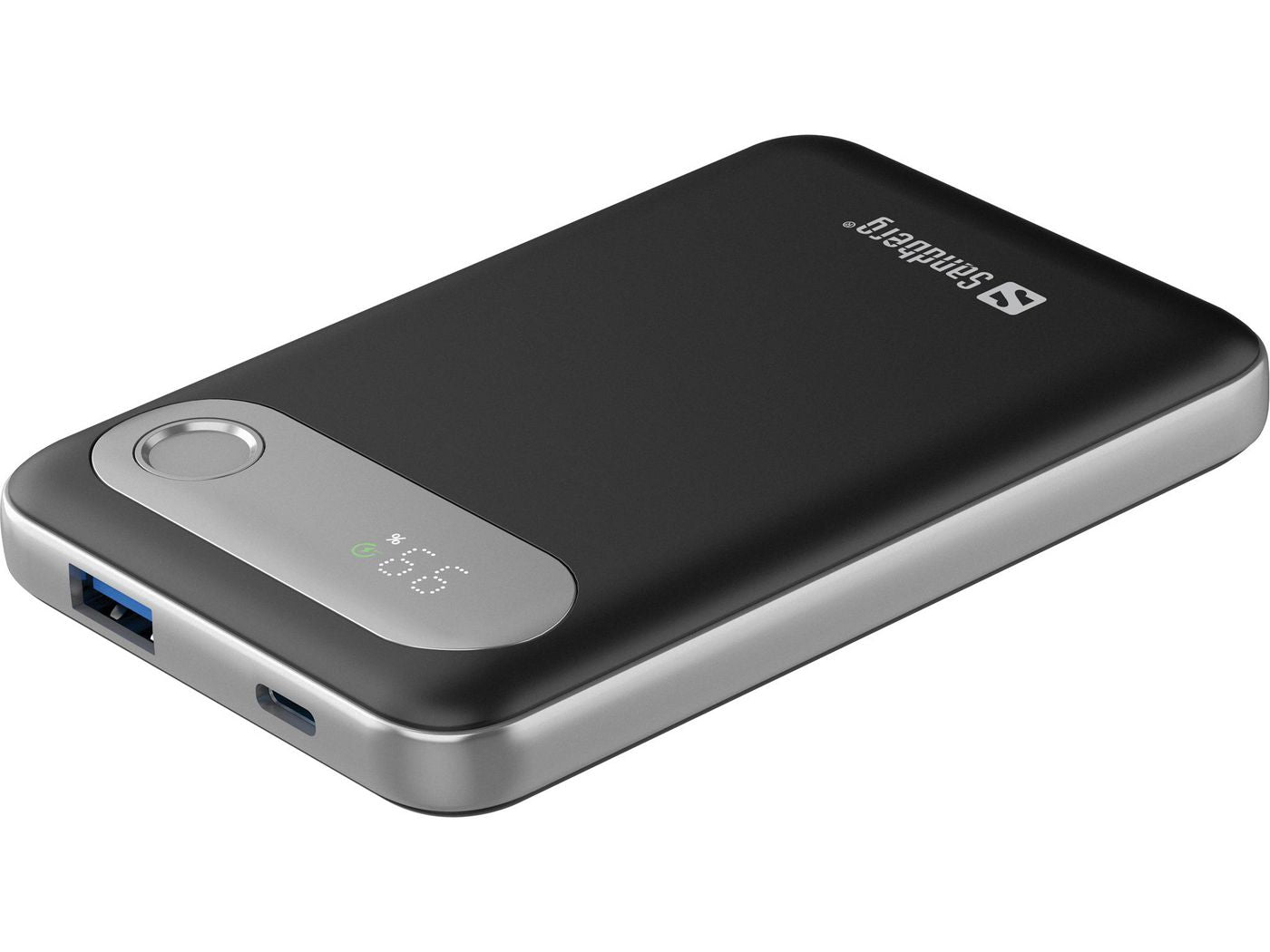 Sandberg Powerbank 10'000 mAh – 22,5 W PD, 1× USB-C, 1× USB-A, schwarz