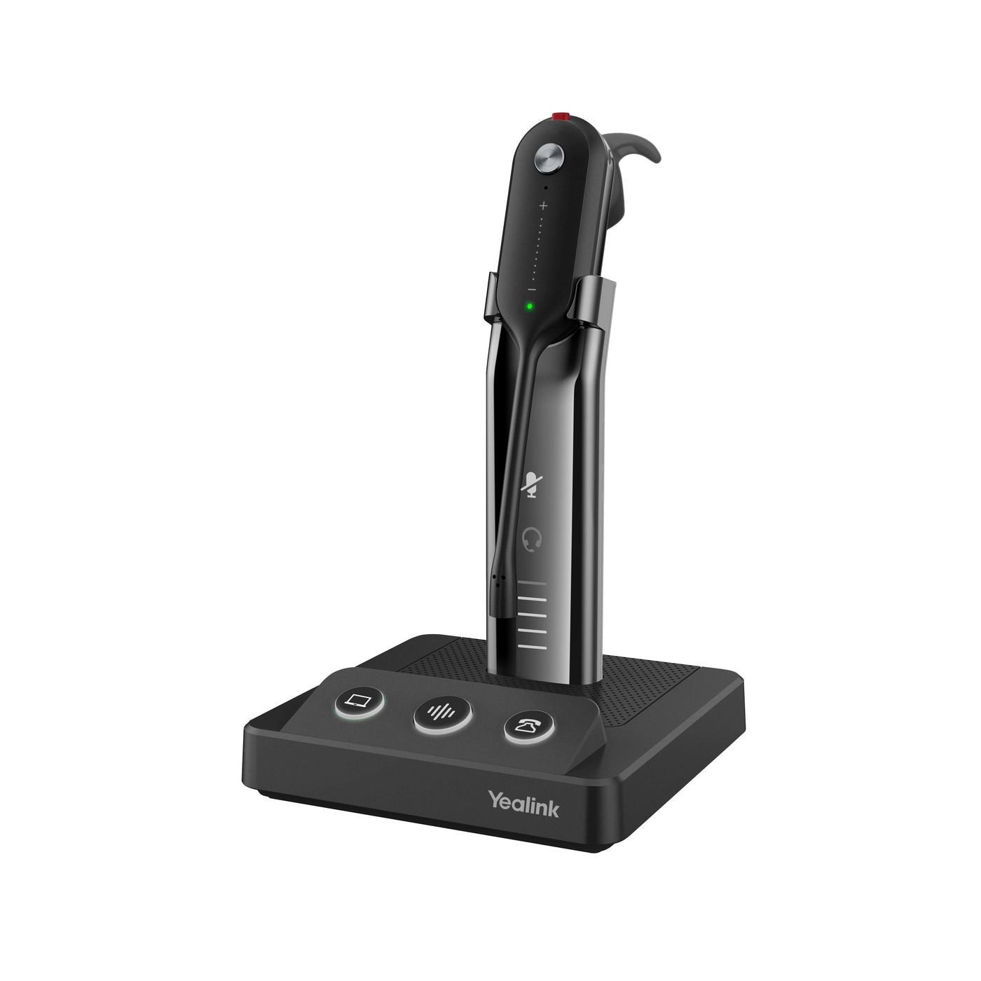 Yealink WH63 Office-Headset – Ohrbügel, Mono, DECT, UC-optimiert, mit Ladestation, Schwarz