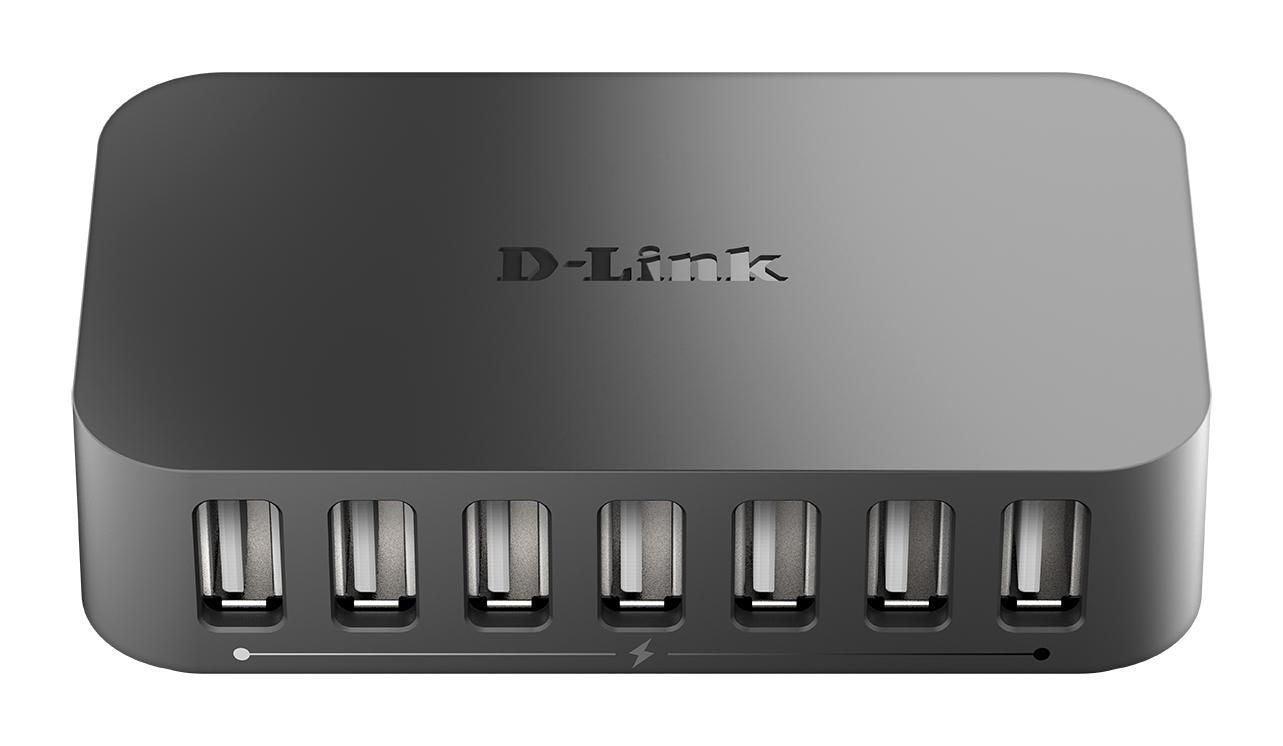 D-Link DUB-H7 USB-Hub – USB 2.0, 7× USB-A, für Windows/Mac/Linux