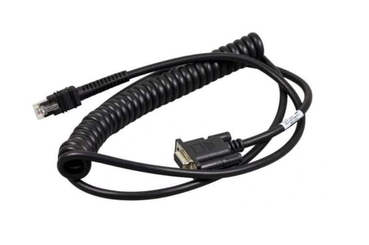Zebra RS-232-Kabel – DB9-Stecker, TXD auf Pin 2, Power Pin 9, spiralförmig – 2,8 m