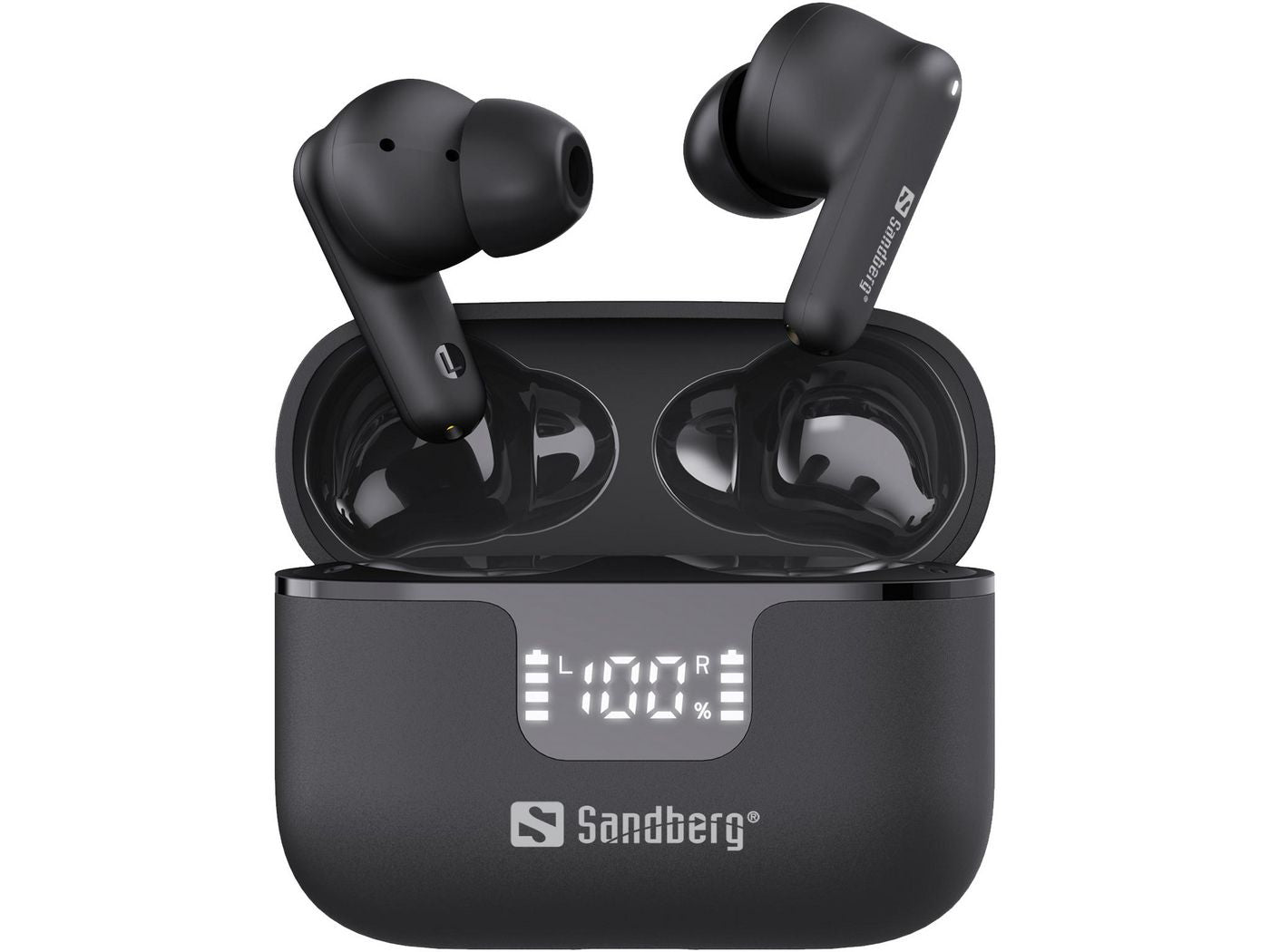 Sandberg 126-52 TWS In-Ear – Stereo, ANC, mit Ladecase, Schwarz, BT 6.0
