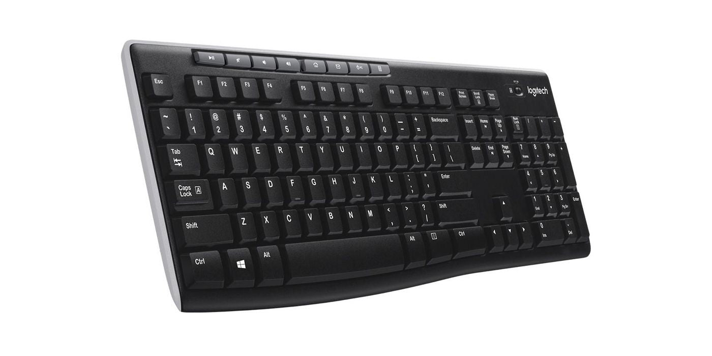 Logitech K270 – Tastatur – 2,4 GHz USB‑A (Unifying-Empfänger) – QWERTY (US‑INT) – Schwarz