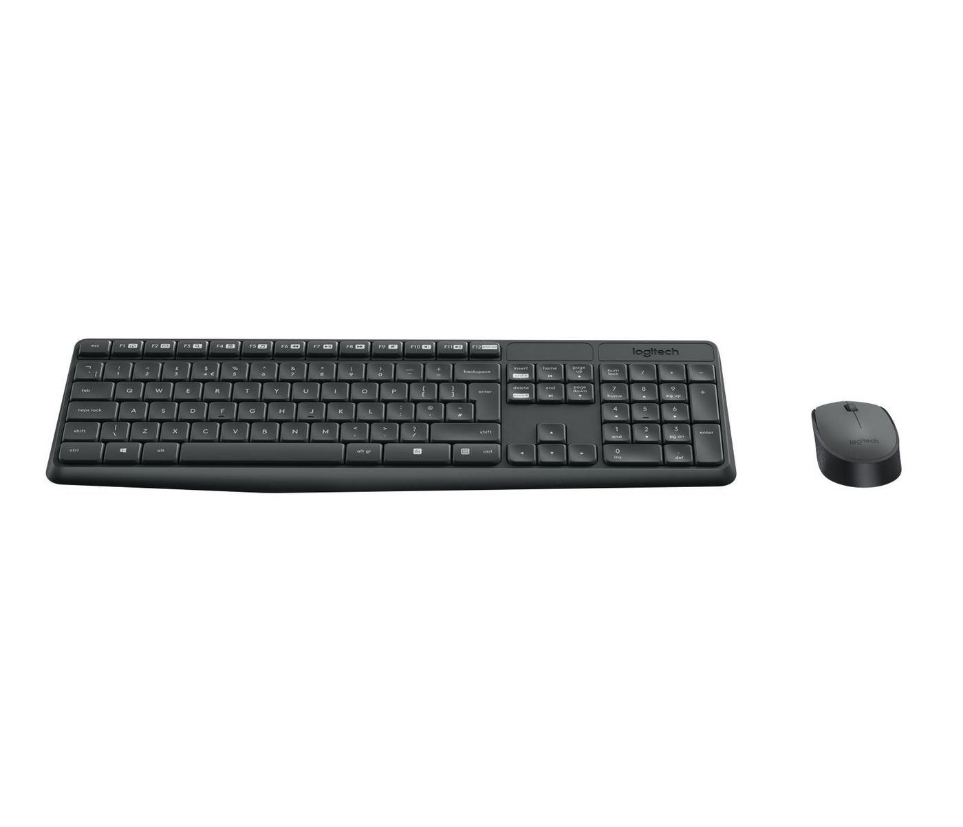 Logitech MK235 – Tastatur-Maus-Set – 2,4 GHz USB-A (Nano-Empfänger) – QWERTZ (CZ) – Grau