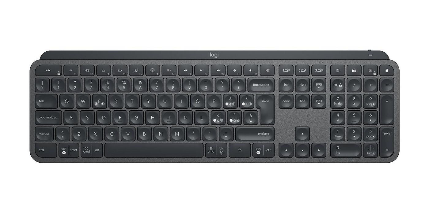 Logitech MX Keys for Business – Tastatur, kabellos (Bluetooth), IT-Layout (IT), Grau