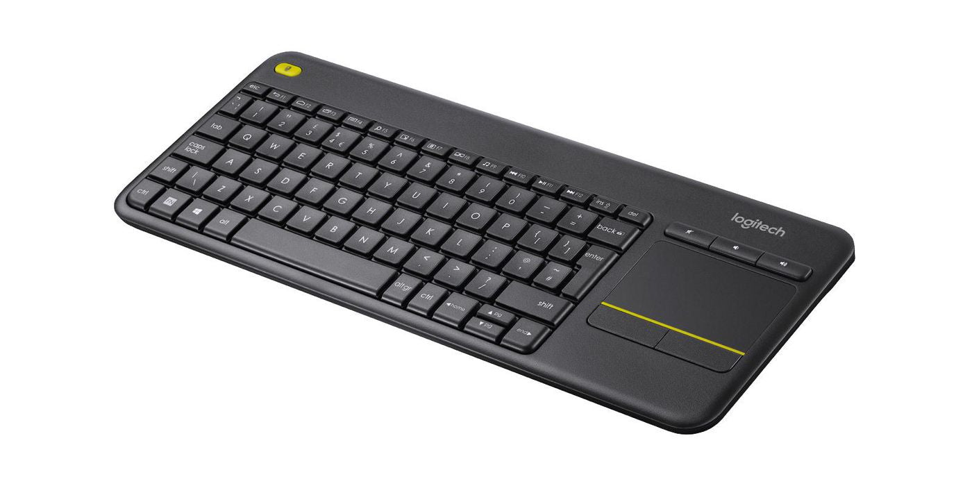 Logitech K400 Plus – Tastatur – 2,4 GHz (Unifying-Empfänger USB-A) – QWERTY (IT) – Schwarz, mit Touchpad
