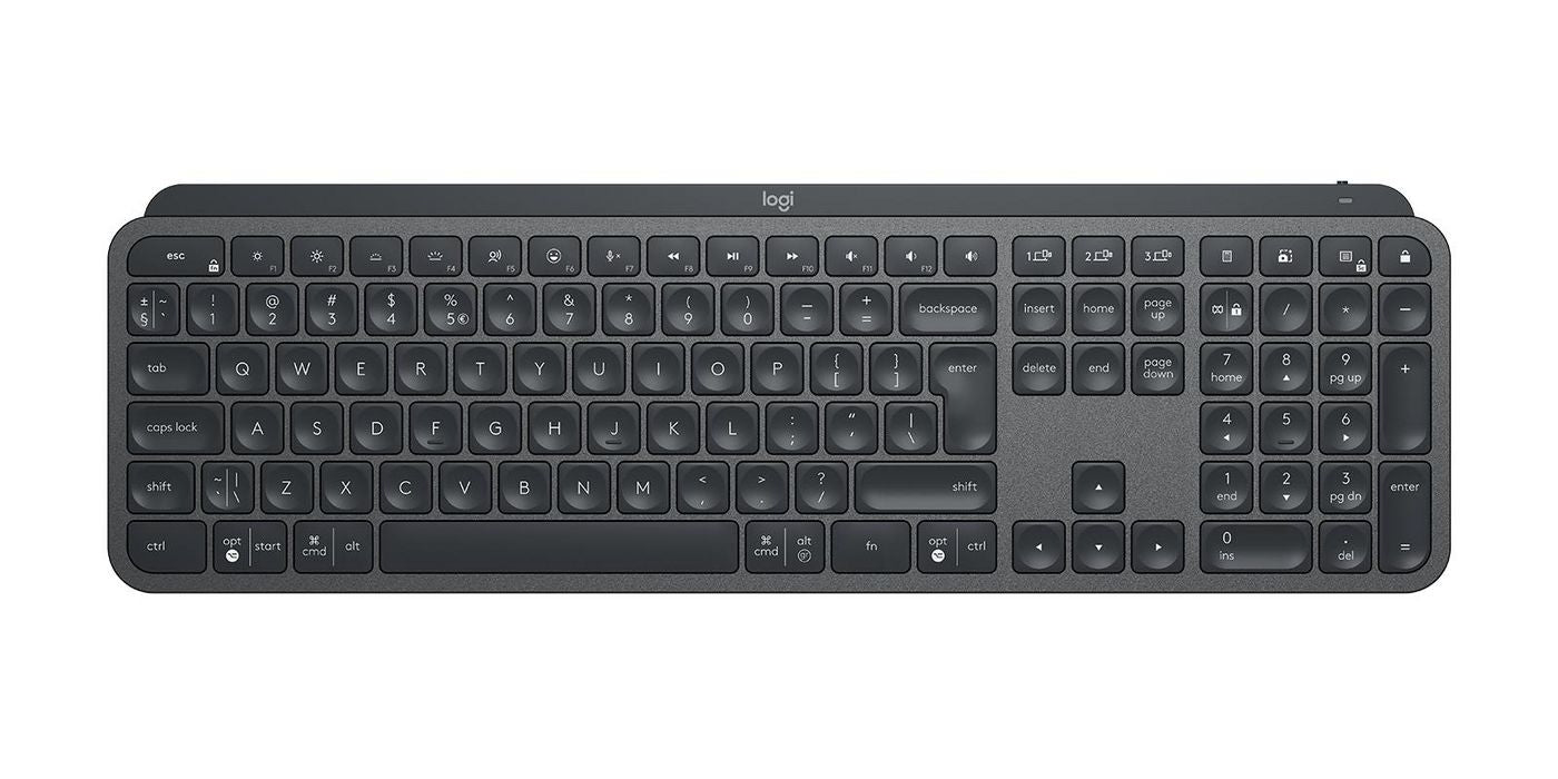 Logitech MX Keys for Business – Tastatur, kabellos (Bluetooth), US-Layout (EN), beleuchtet, Grau
