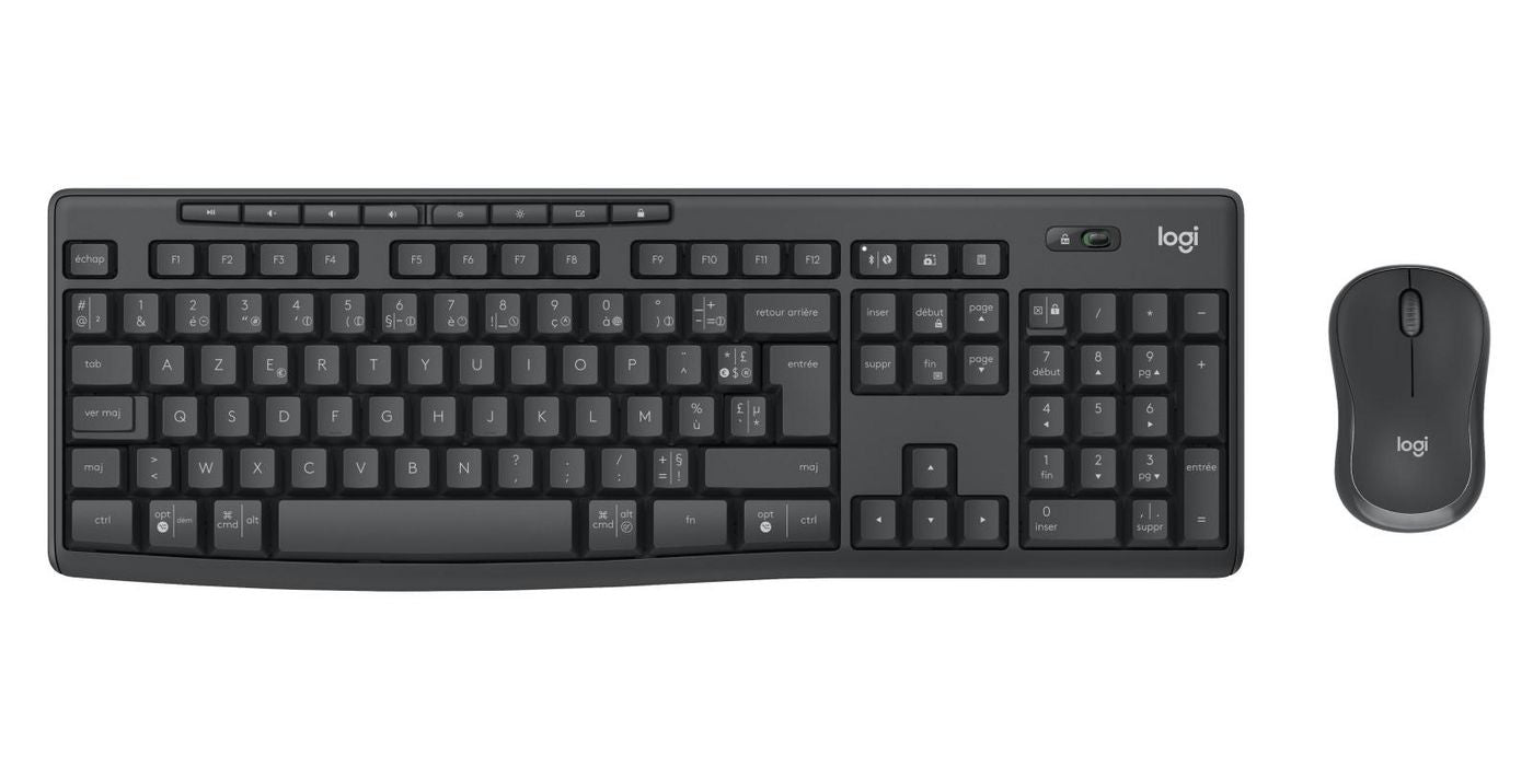 Logitech MK370 – Tastatur, kabellos (2,4 GHz), FR-Layout (FR), Grau