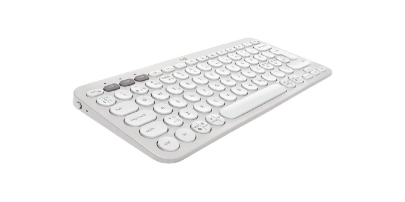 Logitech Pebble Keys 2 K380s – Tastatur – Mini – Schere – Bluetooth & 2,4 GHz (Logi Bolt) – Weiss