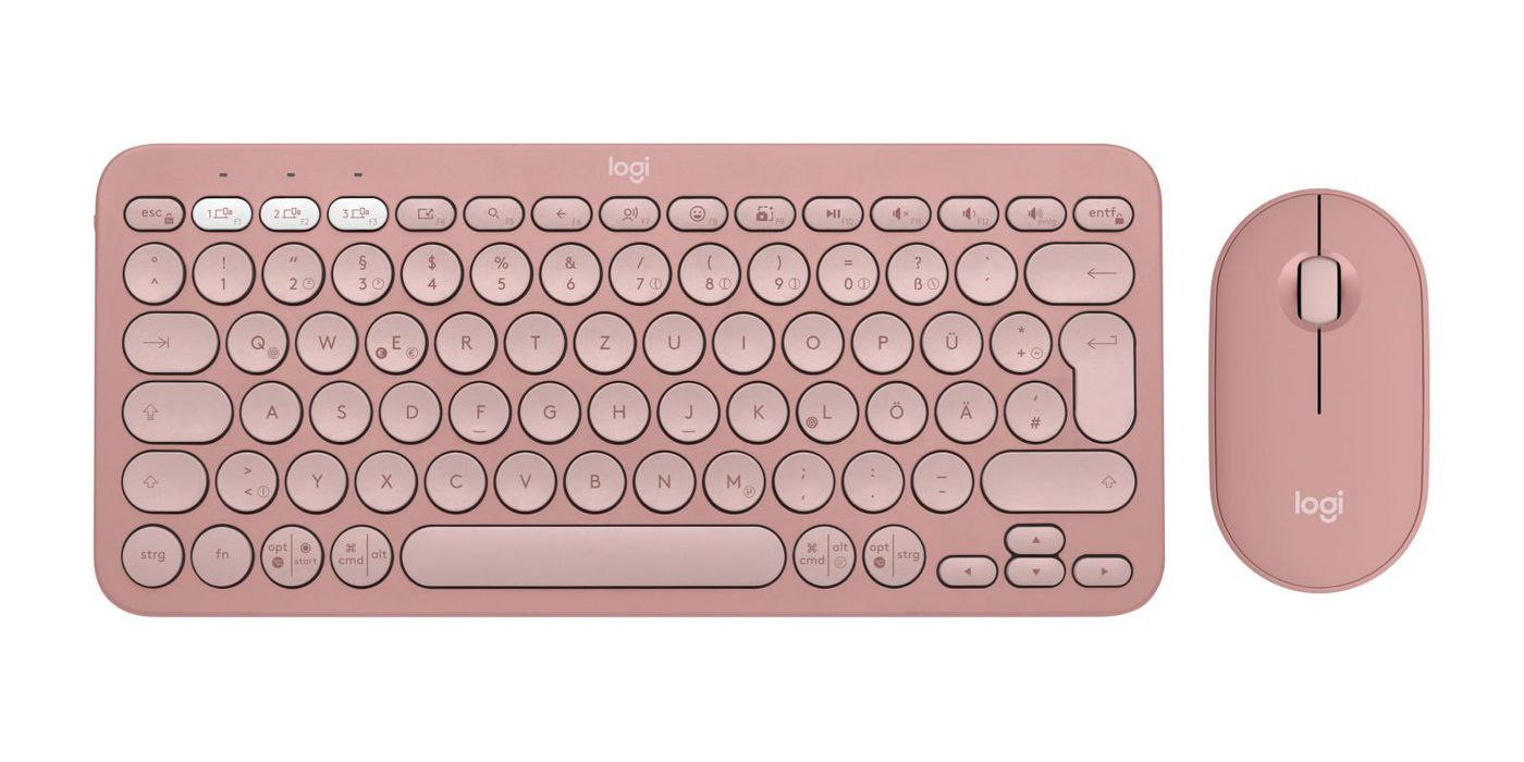 Logitech Pebble 2 Combo – Tastatur- und Maus-Set – Mini, Scherenmechanik – Bluetooth & 2,4 GHz (Logi Bolt) – QWERTZ (DE)