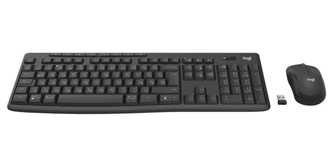 Logitech MK370 – Tastatur, kabellos (2,4 GHz), Graphit