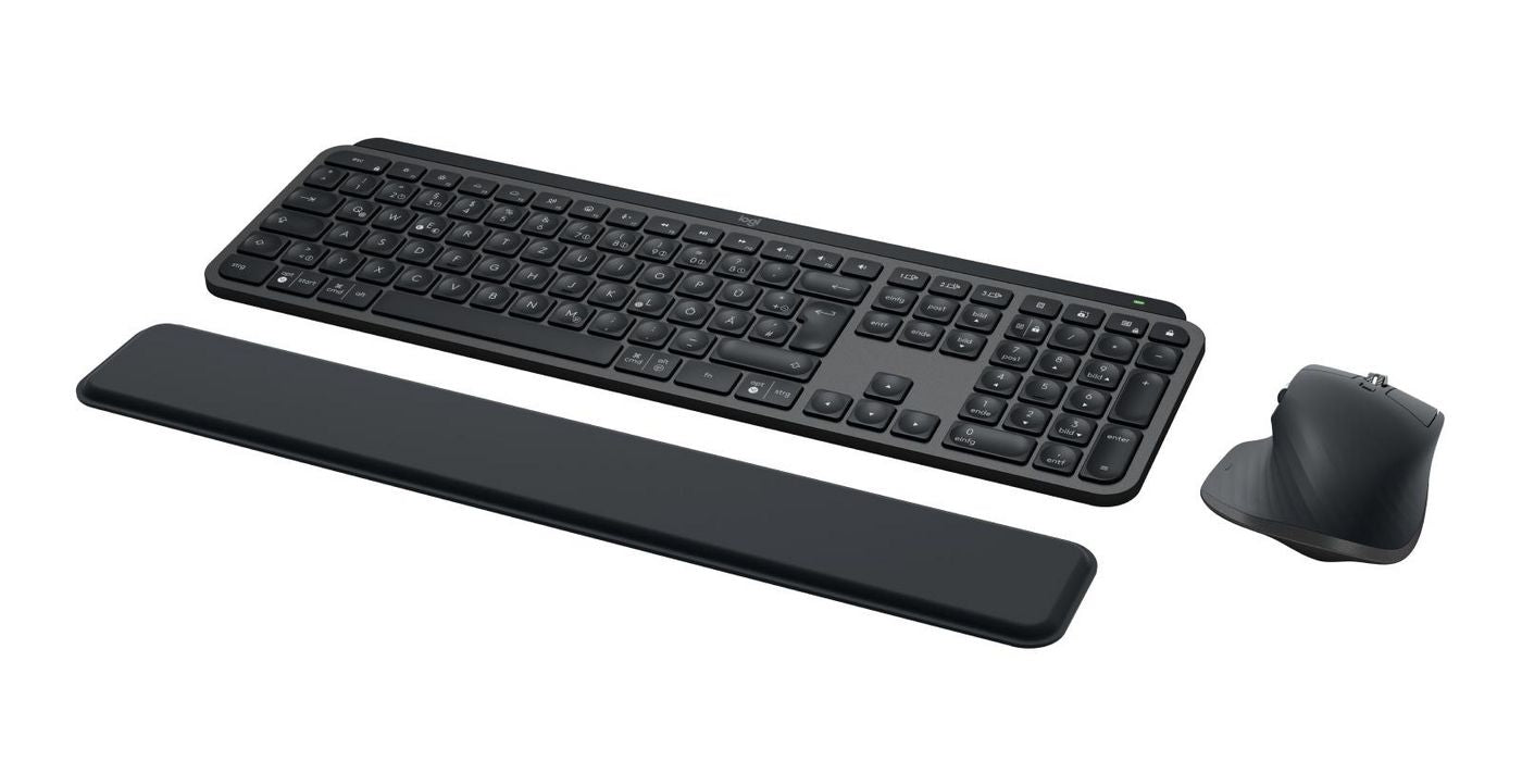 Logitech Desktop MX Keys S – Tastatur, kabellos (Bluetooth/2,4 GHz), DE-Layout (DE), Dunkelgrau