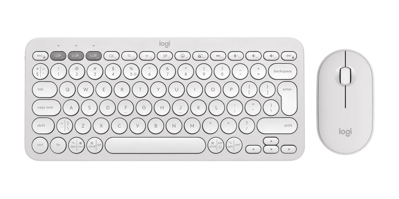 Logitech Pebble 2 Combo – Tastatur, kabellos (Bluetooth/2,4 GHz), US-Layout (EN), Weiss