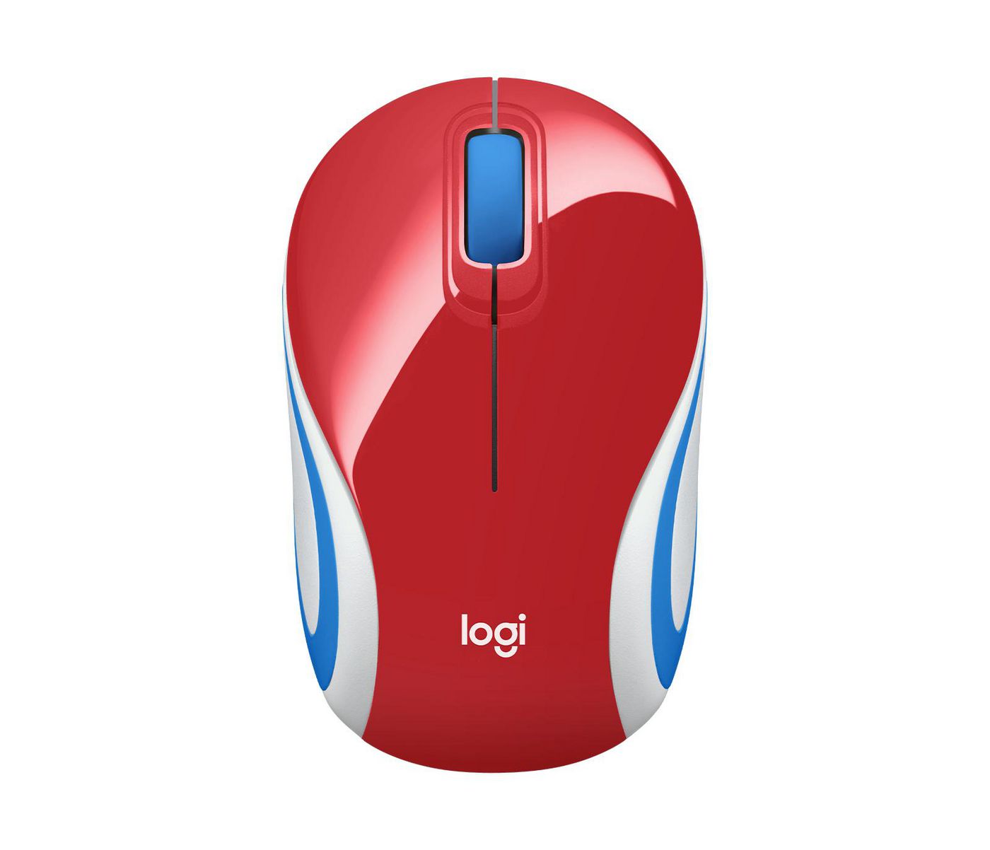 Logitech M187 Mini Maus – Maus – Kabellos (2,4 GHz), 1000 DPI, beidhändig, Rot