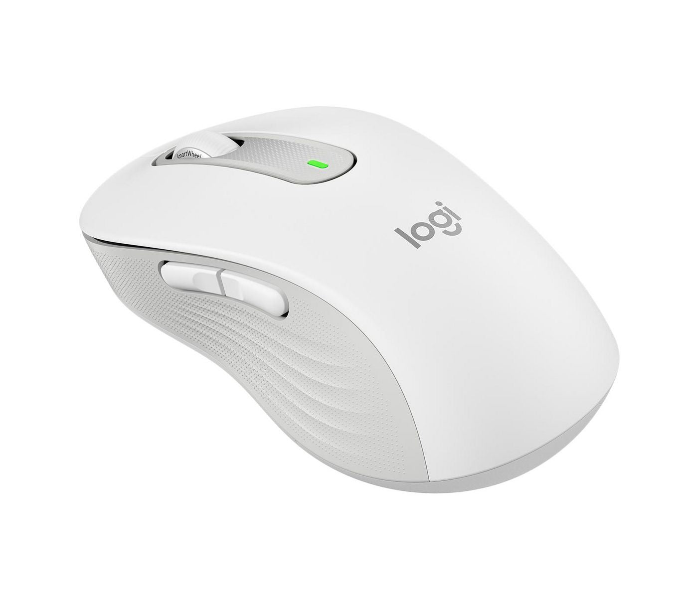 Logitech M650 L Maus – kabellos, für Rechtshänder, für Handflächen L, weiss