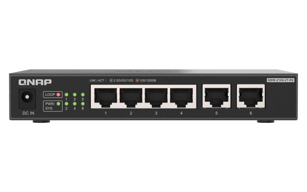QNAP QSW-2104-2T-R2 – Switch – 4×2.5G, 2×10G RJ45