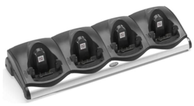 Zebra CRD9101-410EES – Ladestation, 4-fach, Ethernet, für Zebra, Schwarz/Silber