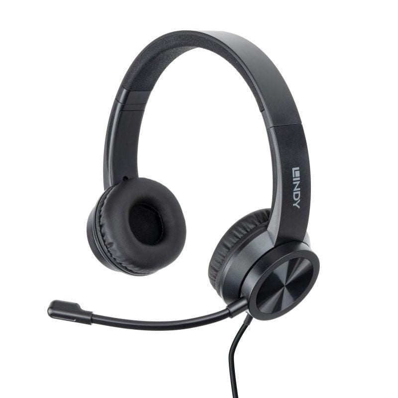 Lindy 20439 Office-Headset – On-Ear, Stereo, Kabel, USB-C, Schwarz