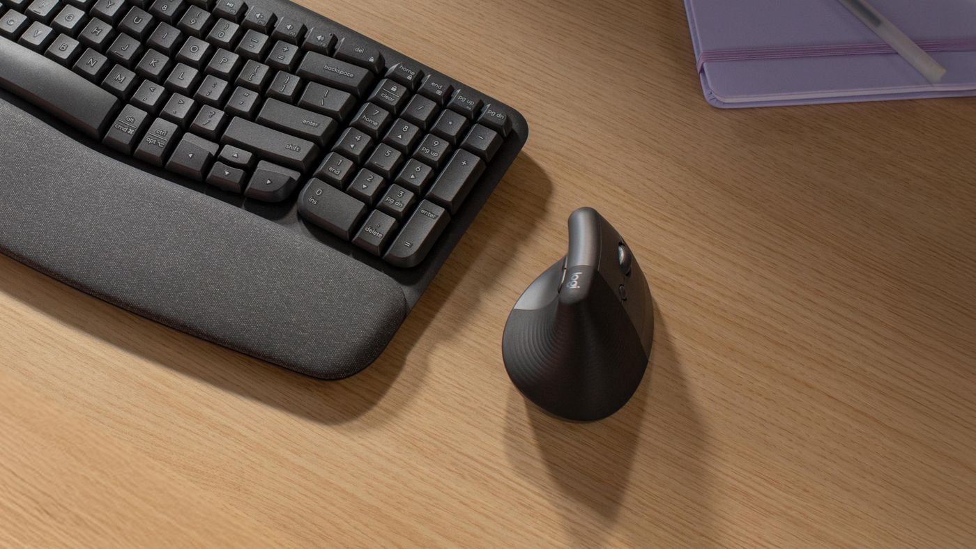 Logitech Lift Right Ergonomische Maus – für Rechtshänder, vertikal, Graphit/Schwarz
