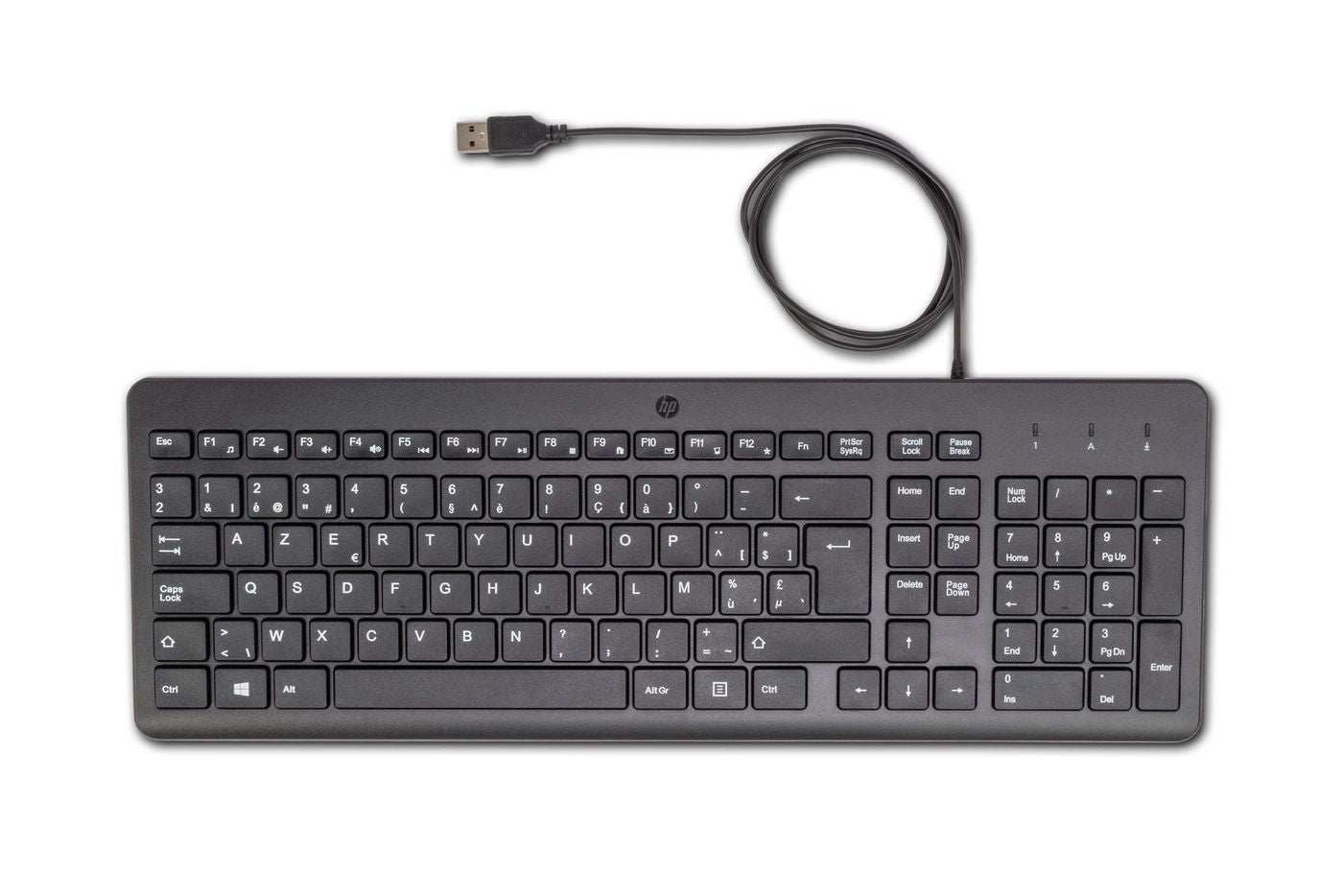 HP 150 – Tastatur – kabelgebunden, USB‑A – AZERTY (BE) – Schwarz