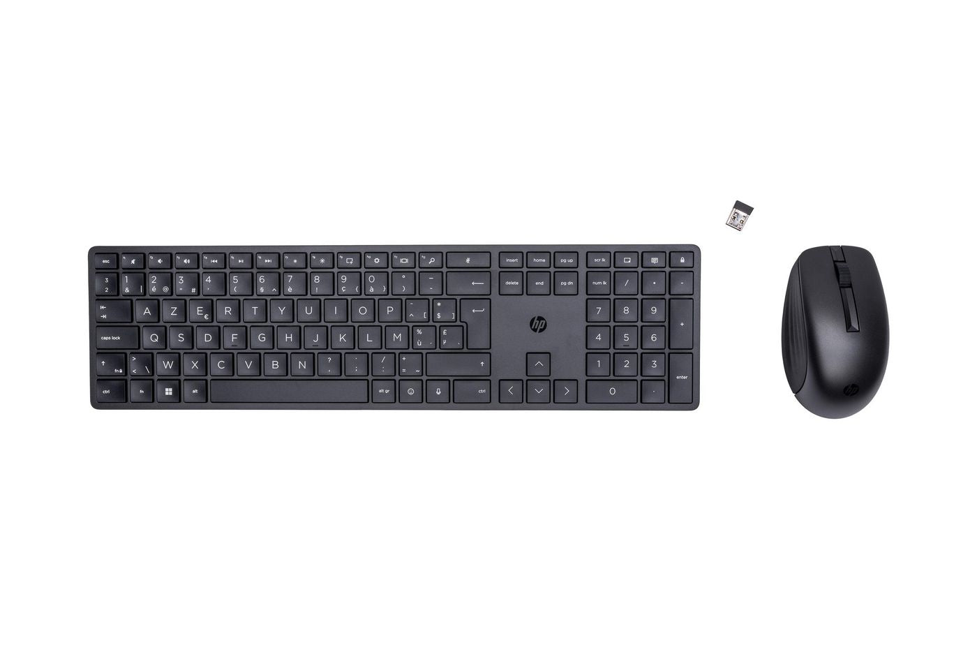 HP 650 – Tastatur-Maus-Set – 100% – Membran – 2,4 GHz USB-A (Empfänger) – AZERTY (BE) – Schwarz