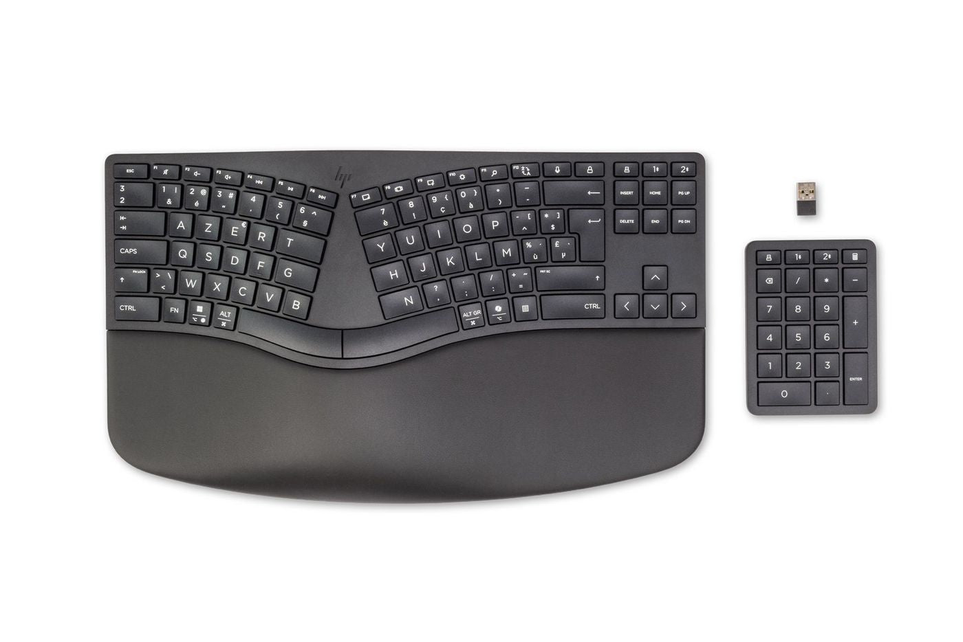 HP 960 Ergonomisch – Tastatur, kabellos (Bluetooth/2,4 GHz), FR-Layout (FR) – für Windows, macOS & ChromeOS