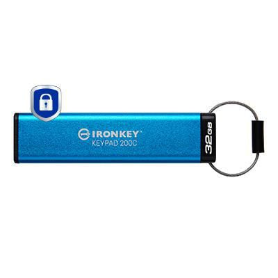 Kingston Technology Kingston IronKey Keypad 200C USB-Stick – 32 GB, USB-C, FIPS 140-3 Level 3 (Ausstehend); AES-256
