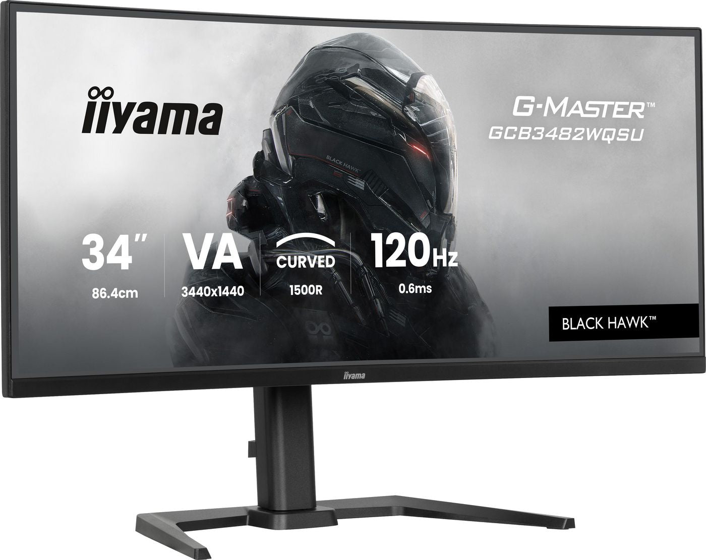 iiyama GCB3482WQSU-B1 – Monitor, 34" 3440 × 1440 (UWQHD), 21:9, 120 Hz, Gebogen (1500R)