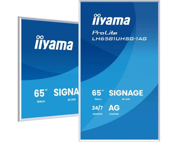 iiyama Gallery Line – Signage-Display, 65", Ultra HD 4K, 500 cd/m², abnehmbarer weisser Rahmen