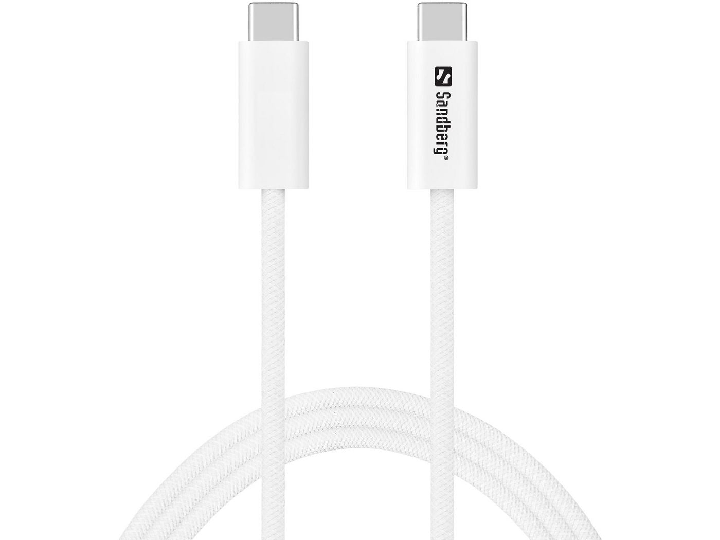 Sandberg USB-C auf USB-C Kabel – USB4 40 Gbit/s – 1 m – PD 240 W – Weiss
