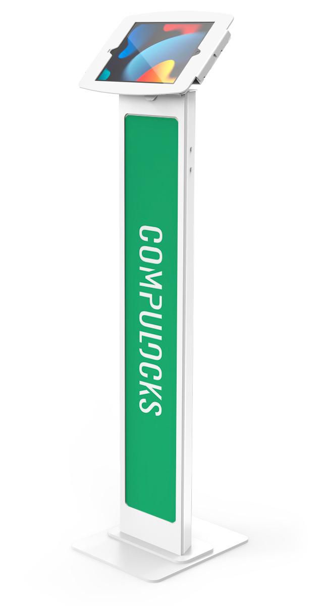 Compulocks Tablet-Bodenständer für Apple iPad 10,2" (2019) – neigbar – Aluminium, weiss – 140W102IPDSW