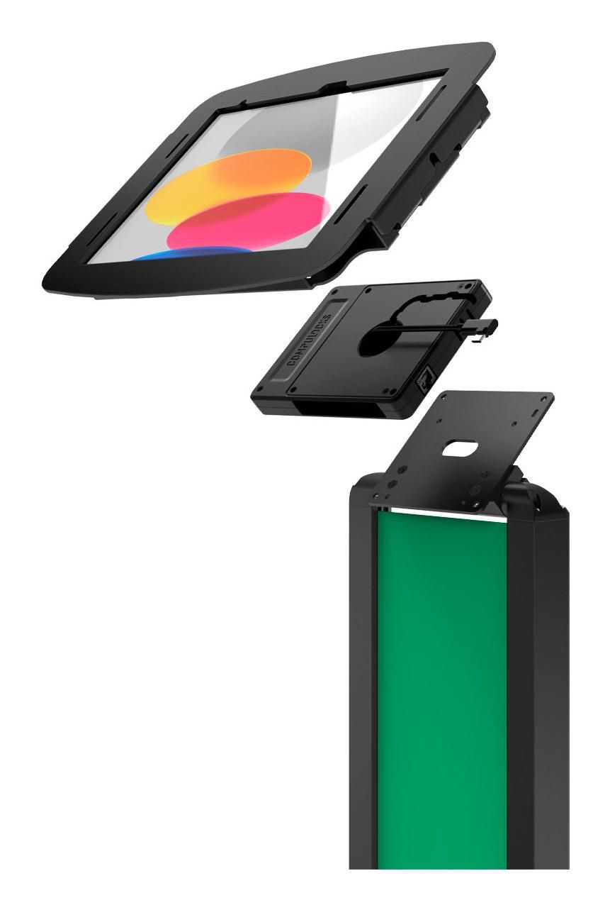 Compulocks Tablet-Rahmen – für iPad 10,9" (10. Gen.), 11" (11. Gen.) – abschliessbar, VESA 100×100 – Schwarz