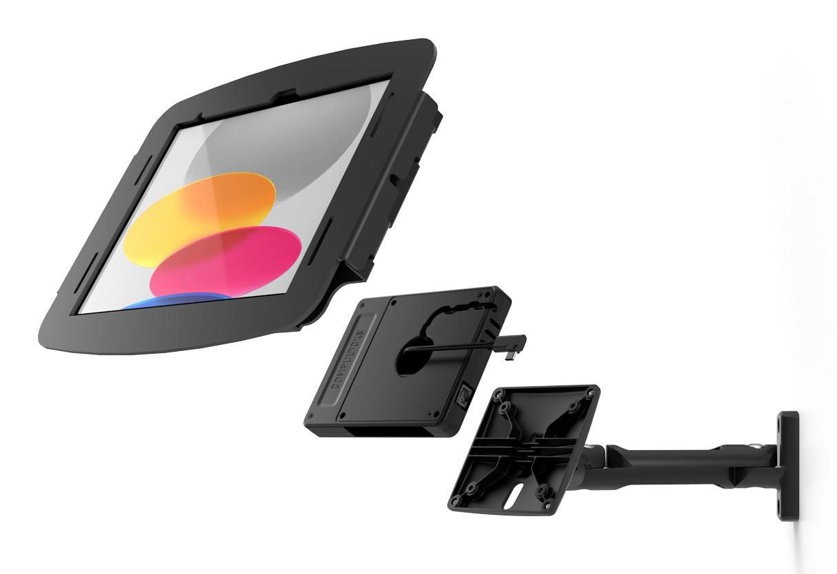 Compulocks Tablet-Wandhalterung für iPad Air 10,9" (4.–5. Gen.) – abschliessbar, neigungsverstellbar – Schwarz