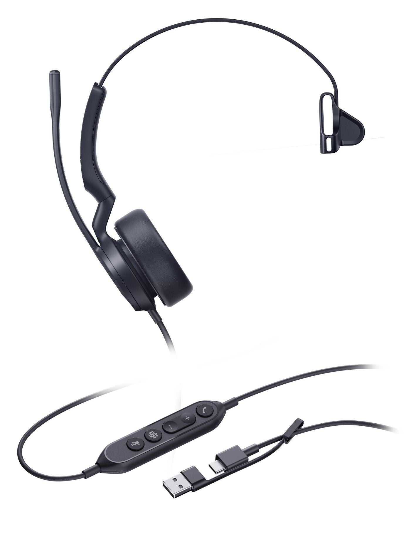 Yealink UH44 Office-Headset – Mono, USB-C/USB-A, MS Teams zertifiziert
