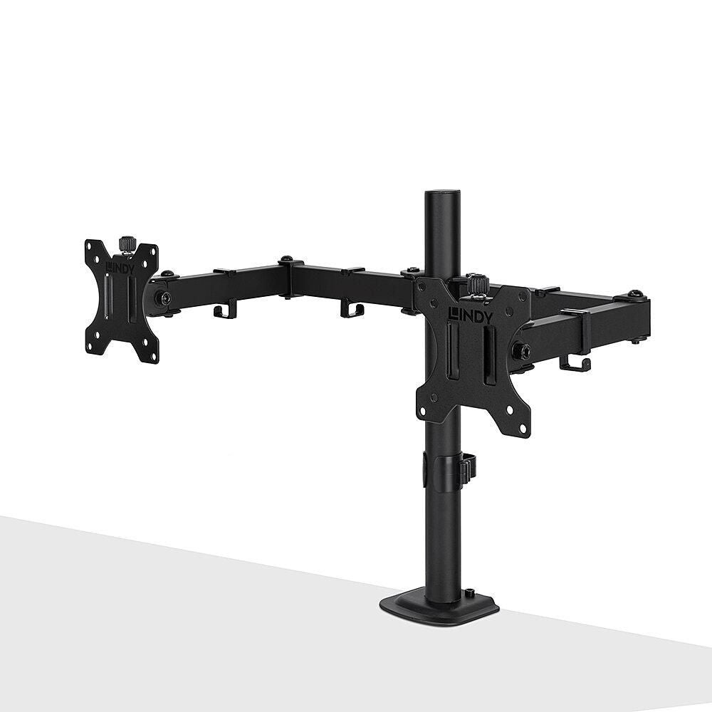 Lindy Duale verstellbare Display-Halterung – Monitorarm Tischhalterung – Klemme/Durchführung – 2 Monitore – 13–32"