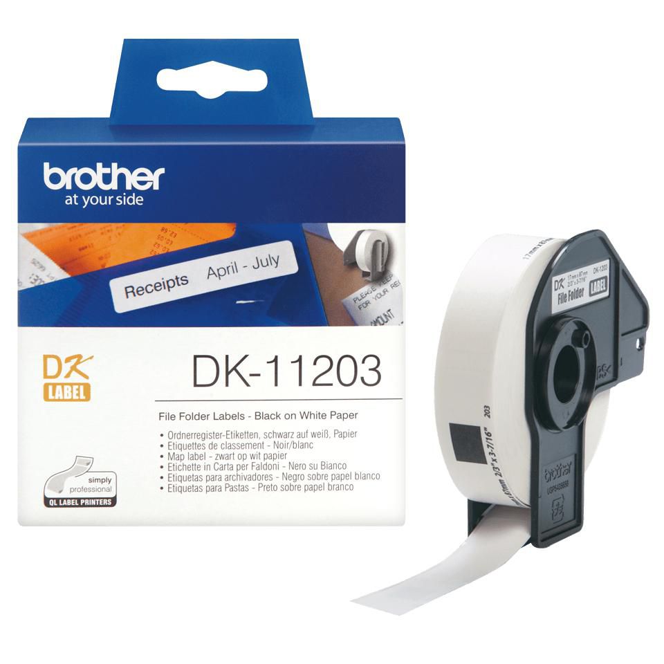 Brother Etiketten DK, 17 mm × 87 mm, weiss, Papier, permanent, 300 Etiketten