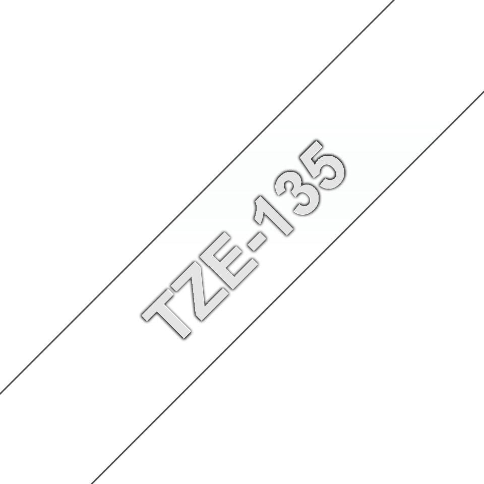 Brother Schriftband – 12 mm × 8 m, transparent, weiss
