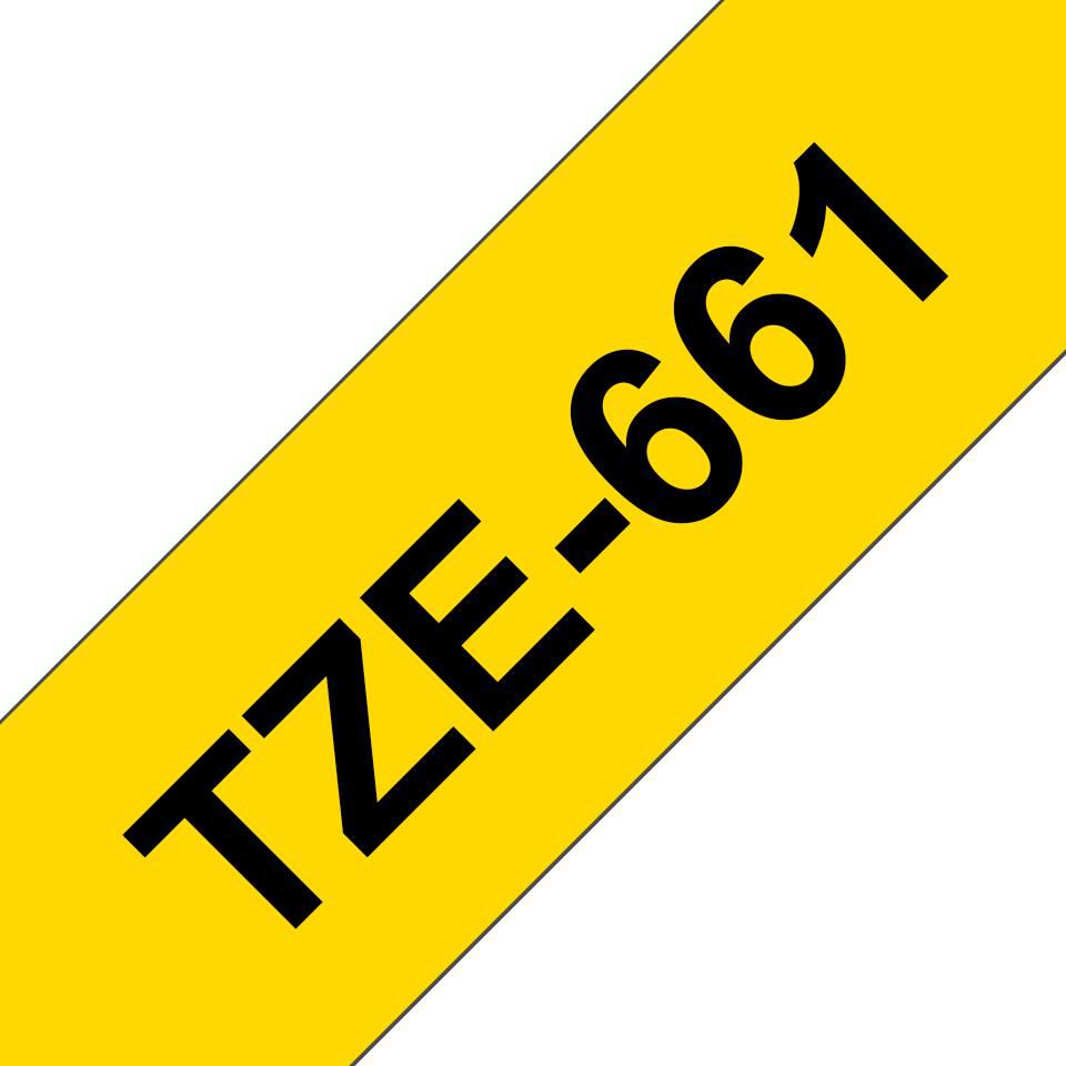 Brother TZe-661 Schriftband – Schwarz auf Gelb – 36 mm × 8 m, laminiert – für Brother P-touch