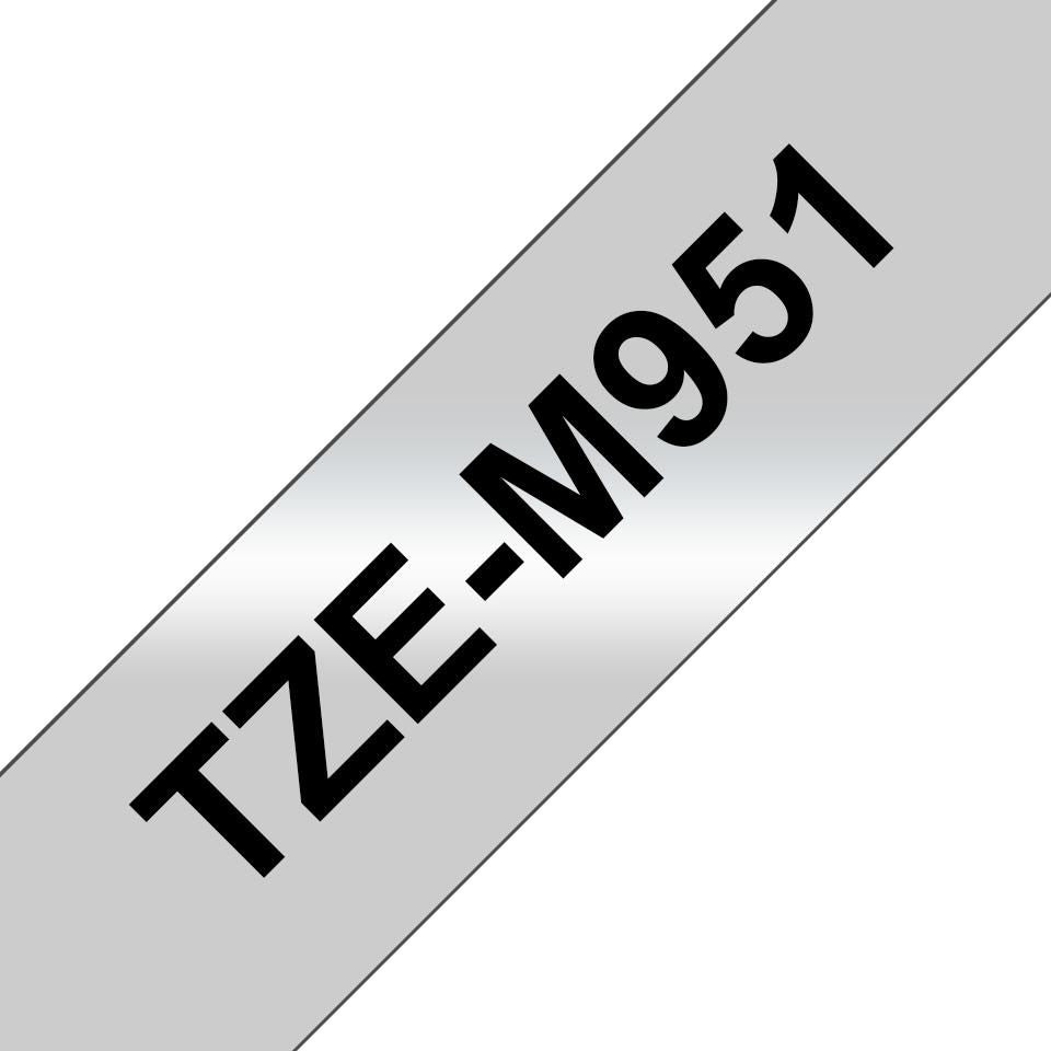 Brother TZe-M951 Schriftband – Schwarz auf Silber – 28 mm × 8 m – für Brother