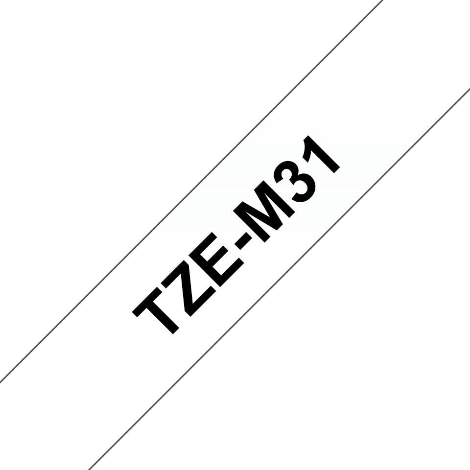 Brother Schriftband – 12 mm × 8 m, transparent matt, schwarz
