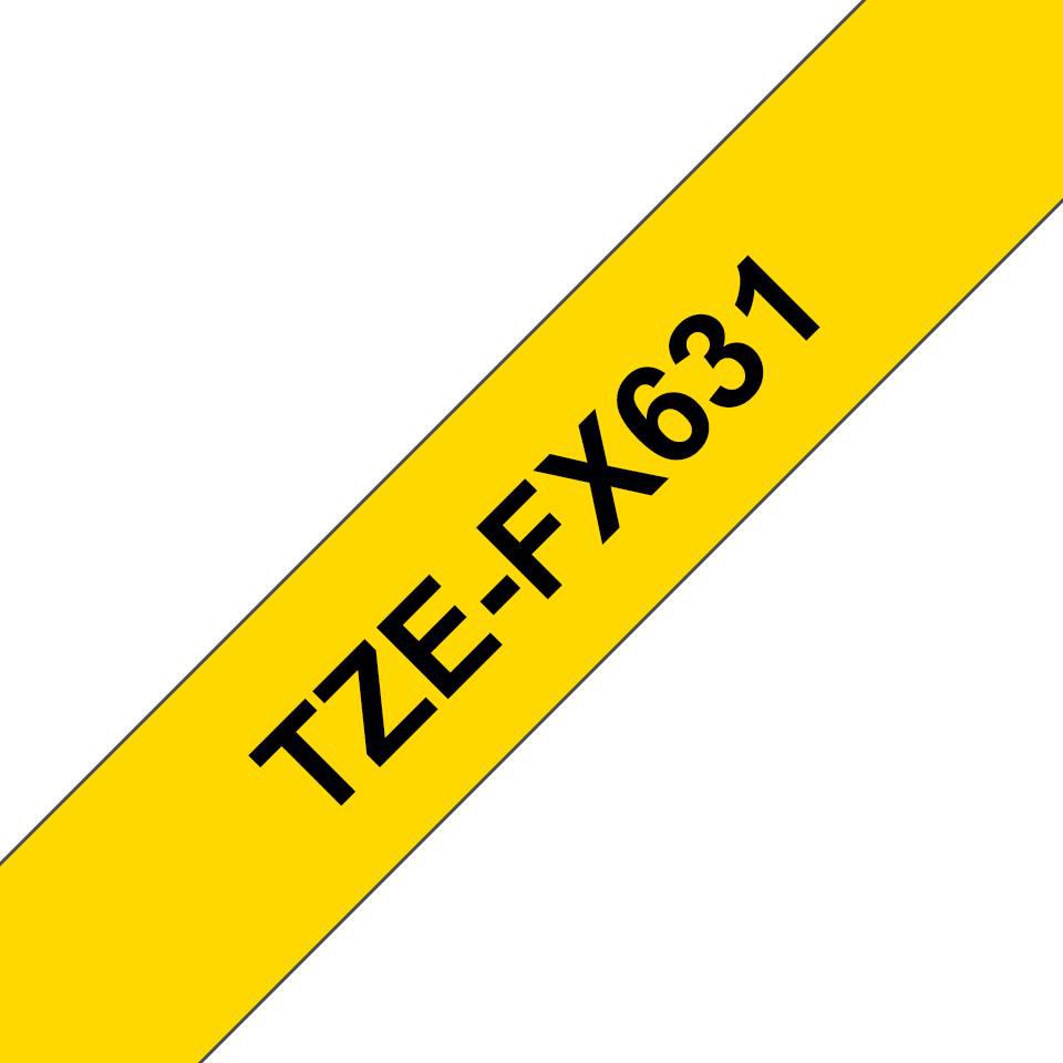 Brother Schriftband – 12 mm × 8 m, gelb, schwarz, TZe