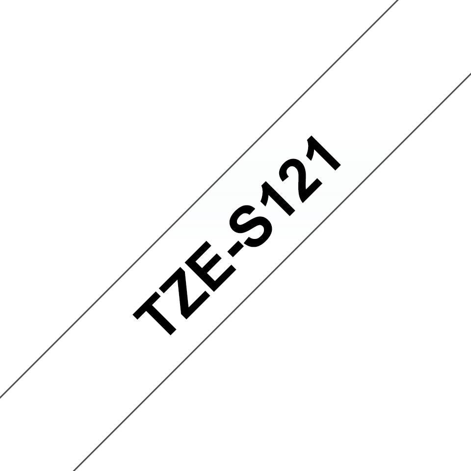 Brother TZe-S121 – 9 mm, Schwarz/Transparent