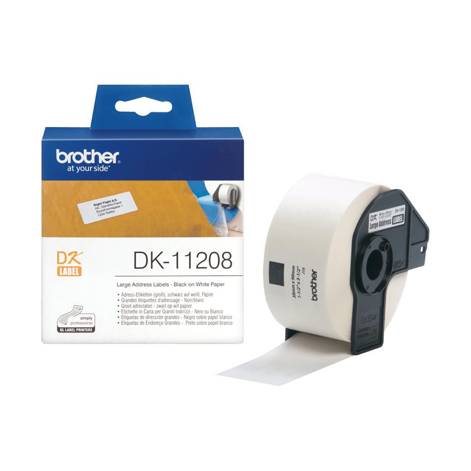 Brother Adress-Etiketten, 38 mm × 90 mm, weiss, Papier, permanent, 400 Etiketten