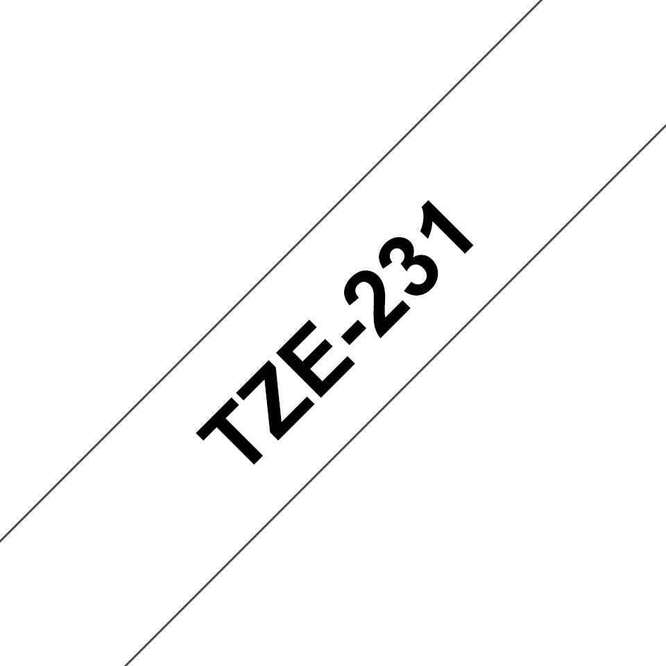 Brother Schriftband – 12 mm × 8 m, weiss, schwarz