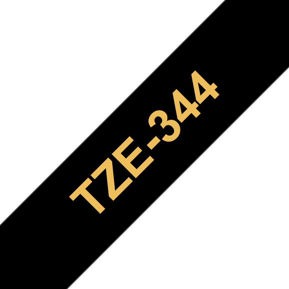 Brother Schriftband – 18 mm × 8 m, schwarz, gold, TZe
