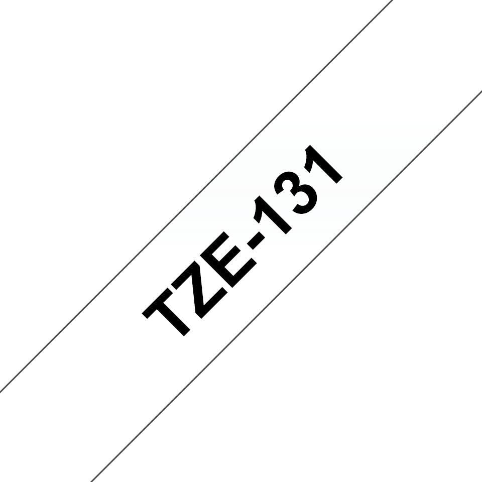 Brother Schriftband – 12 mm × 8 m, transparent, schwarz, TZe