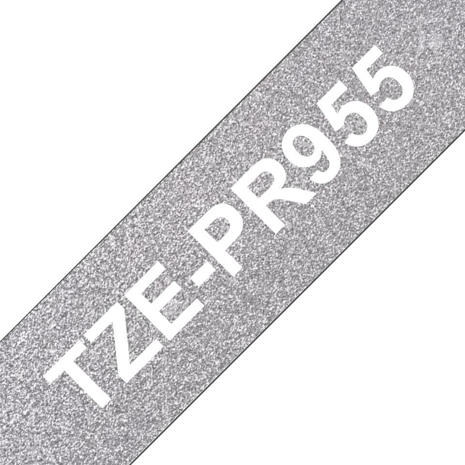 Brother TZe-PR955 Schriftband – weiss auf silber – 28 mm × 8 m, laminiert – für Brother PT-P710BT