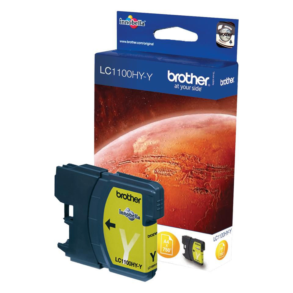 Brother LC-1100HYY Gelbe Tintenpatrone (Original) – 750 Seiten – für DCP-6690CW, MFC-5890CN/5895CW …