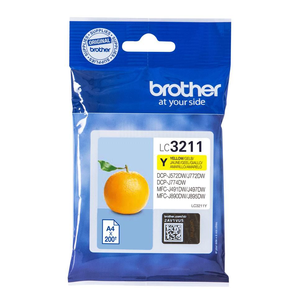 Brother LC-3211 Gelb Tintenpatrone (Original) – 200 Seiten – für DCP-J772DW/DCP-J774DW, MFC-J890DW/MFC-J895DW