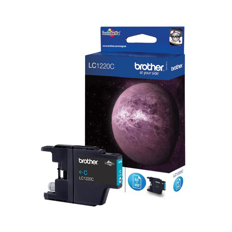 Brother LC-1220C Cyan Tintenpatrone (Original) – 300 Seiten – für DCP-J525W/J725DW/J925DW…