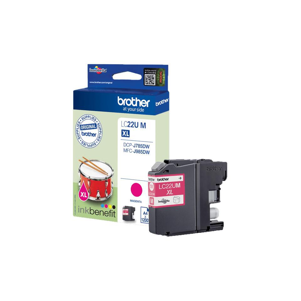 Brother LC-22UMXL Magenta Tintenpatrone (Original) – 1'200 Seiten – für DCP-J785DW/MFC-J985DW
